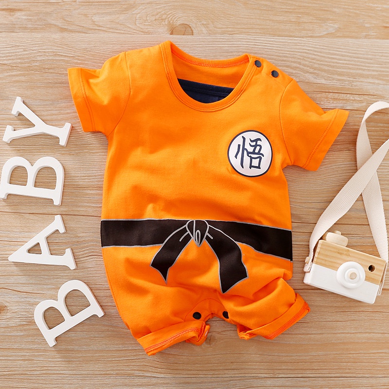 Bộ Áo Liền Quần In Hoạt Hình Dragon Ball Dễ Thương Thời Trang Mùa Hè Cho Bé