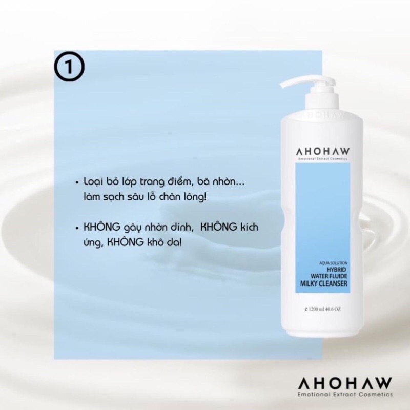 Sữa tẩy trang AHOHAW 3 in 1 HYBRID WATER MILKY CLEANSER