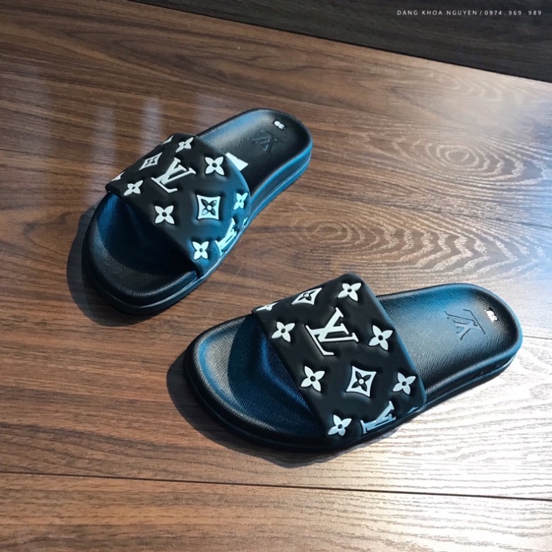 DÉP QUAI NGANG LV VÂN HOA TRẮNG - DÉP NAM EO VI QUAI HOA