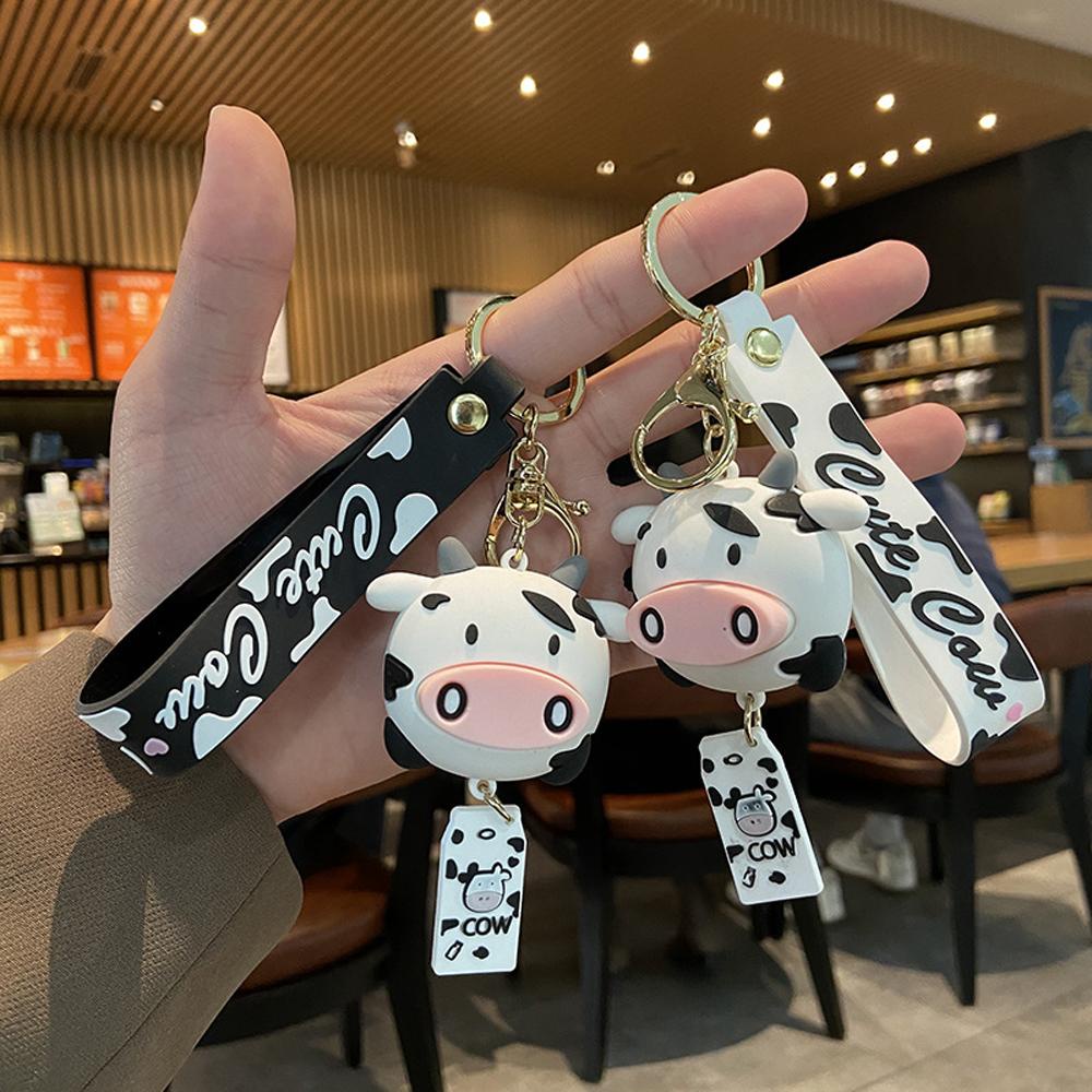 LANFY Móc Khóa Hình Bò Sữa Trang Trí Mới