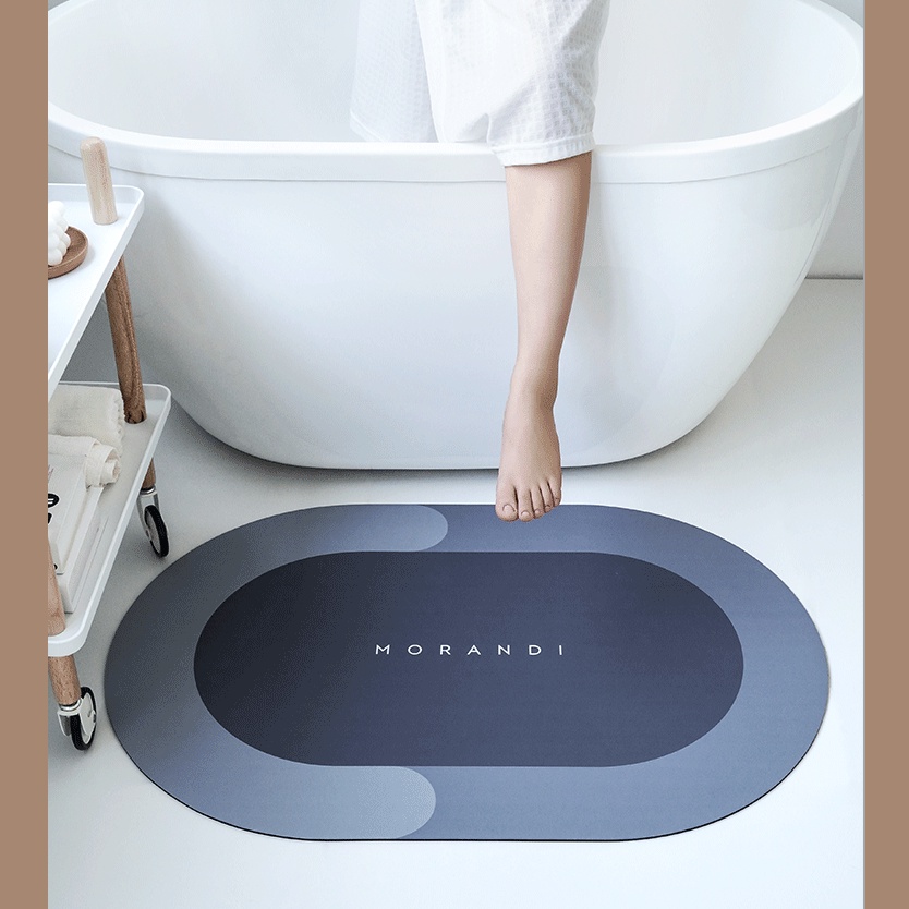 Thảm chùi chân nhà tắm siêu thấm hút, Thảm trải sàn chống trượt hiện đại 40X60cm dành cho mọi gia đình