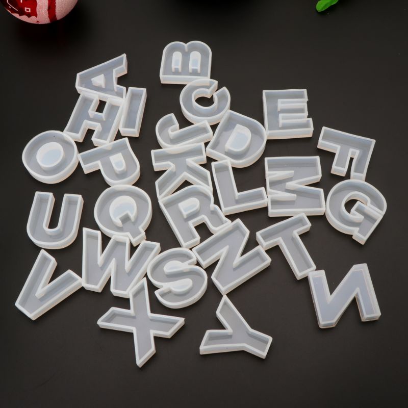 Khuôn Silicone Làm Móc Khóa Hình Chữ Cái &amp; Số Sáng Tạo