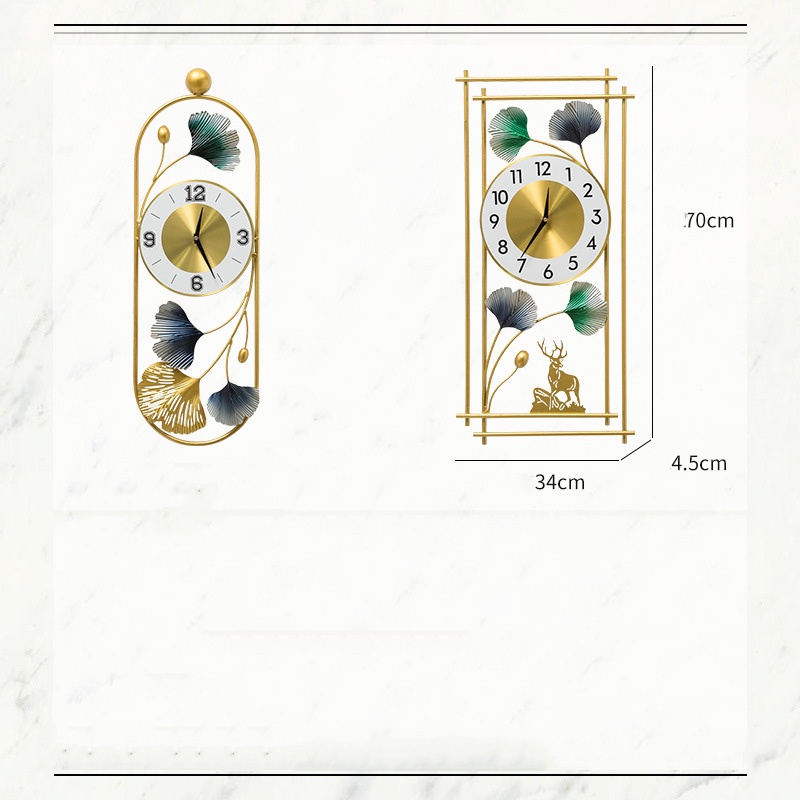 Tranh kim loại kèm đồng hồ decor nhà cửa phong cách bắc âu