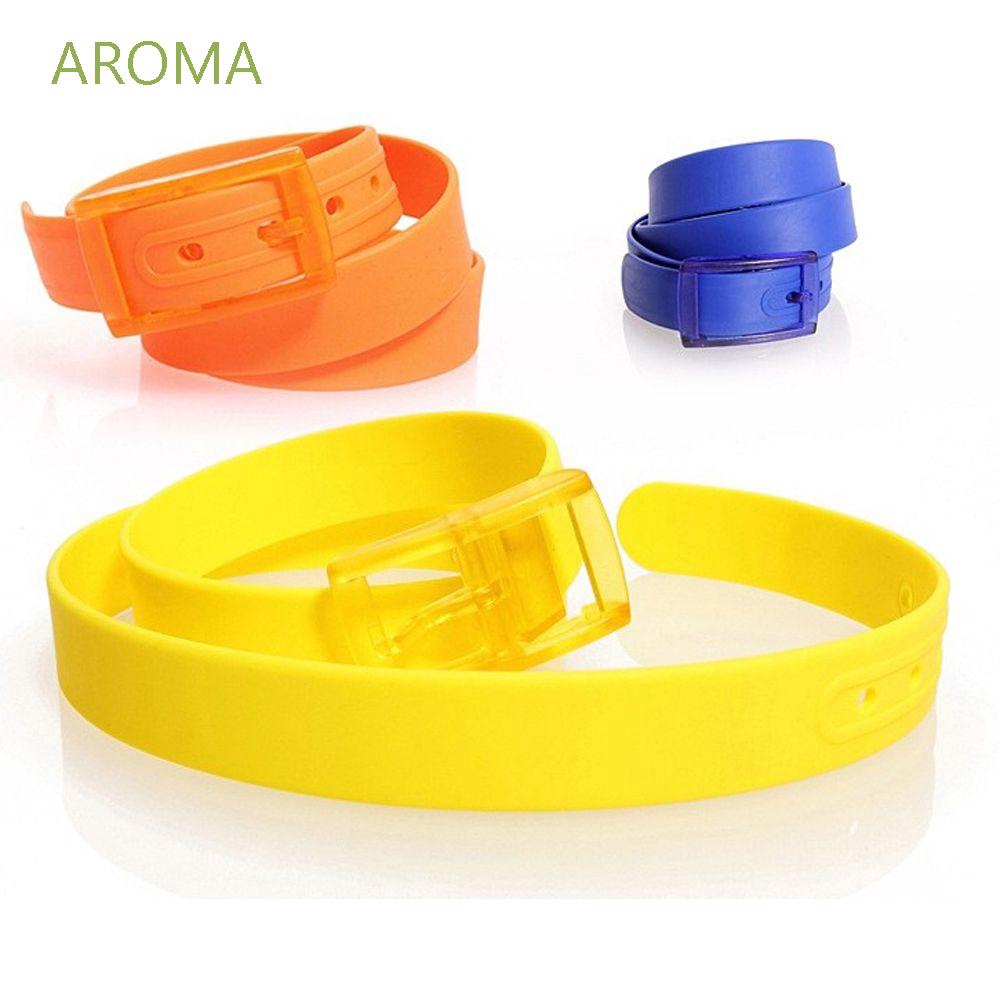 AROMA Plastic Buckle Silicone Rubber Leather Belt Waist Belt Strap Ceinture Cummerbund Belts