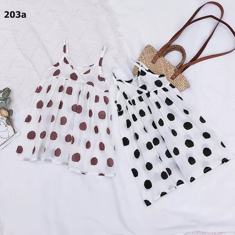 K356- Phương hạnh Váy chấm bi xuất Hàn