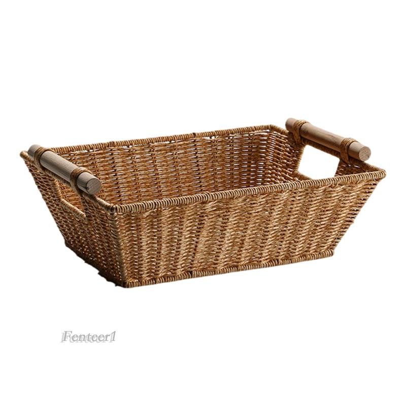 [Fenteer1] Giỏ Mây Đựng Trái Cây / Bánh Mì Trang Trí Bàn / Phòng Tắm