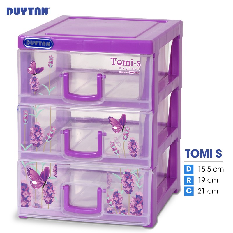 Tủ nhựa DUY TÂN Tomi S 3 ngăn (15.5 x 19 x 21 cm) - 08982 - Giao màu ngẫu nhiên