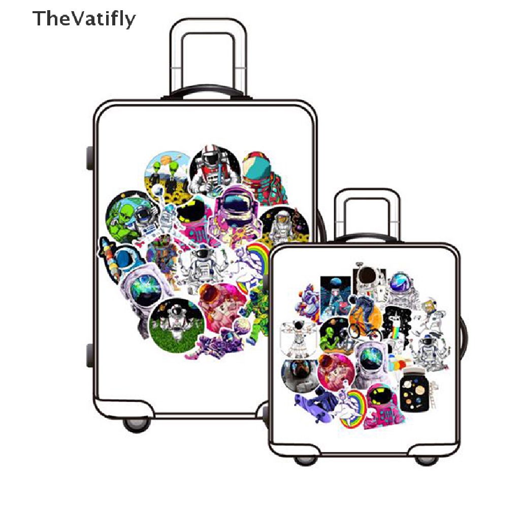 Bộ 50 Miếng Dán Hình Phi Hành Gia Graffiti Chống Thấm Nước Trang Trí Ván Trượt / Laptop / Vali DIY