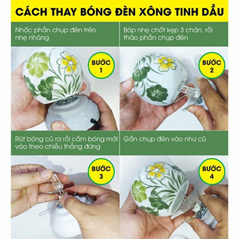 Đèn xông tinh dầu Bát Tràng kèm tinh dầu Mộc Nhiên chính hãng, đuổi muỗi, thư giãn hiệu quả