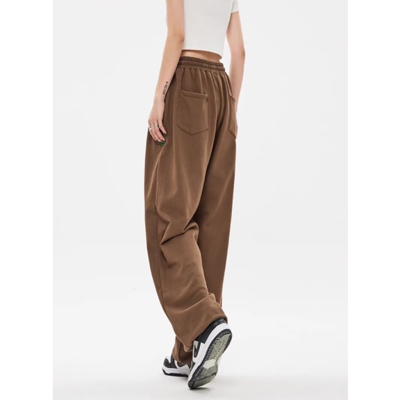 Quần Dài Nữ Lưng Cao Ống Rộng Phong Cách hip hop Đường Phố Âu Mỹ Cá Tính Cho Nam Và quần jogger kaki nam