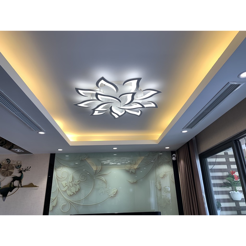 Đèn ốp trần phòng khách G24 14 cánh có 3 chế độ sáng kèm điều khiển tăng chỉnh sáng Bảo hành 12 tháng Mã 2038/14