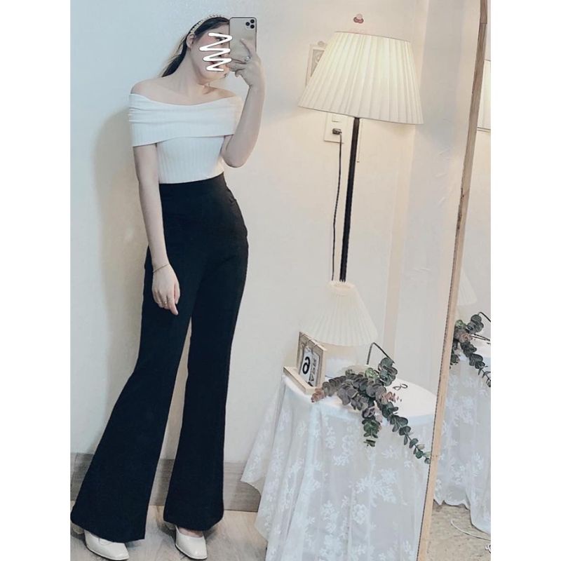 Áo trễ vaii.thun nữ , body ,dễ thương dễ phối đồ đen trắng hiện đại trẻ trung teen tôn dáng dễ thương