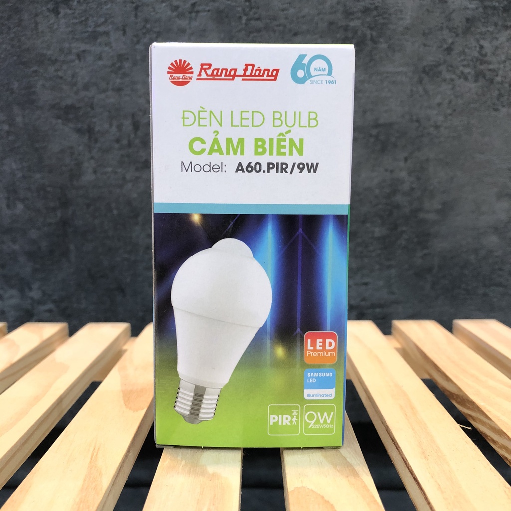 Bóng đèn LED Bulb cảm biến ánh sáng và chuyển động thông minh - chính hãng Rạng Đông A60.PIR 9W