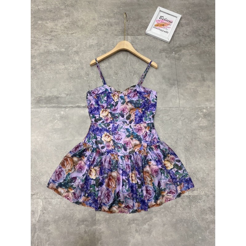 [Siêu Hot] Váy 2 Dây Hoa Tím Dáng Đuôi Cá Siêu Xinh, Đầm Hoa Nữ 2 Dây Có Ảnh Thật Kèm Video | BigBuy360 - bigbuy360.vn
