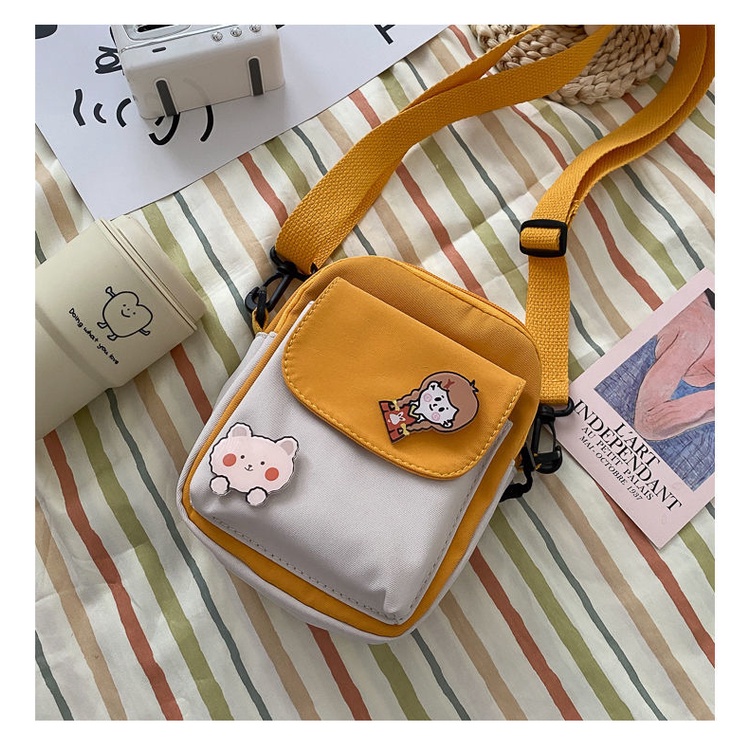 Túi Đeo Vai Bằng Vải Canvas Thiết Kế Nhỏ Gọn Dễ Phối Đồ