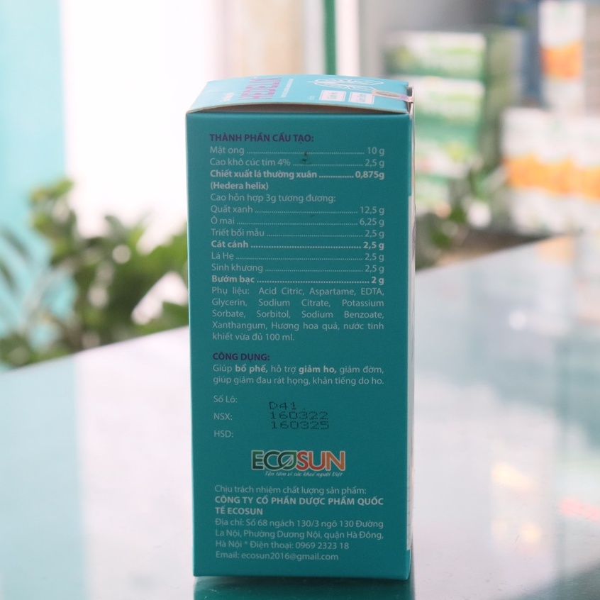 Siro Ho HEDELIX – Hỗ trợ giảm ho, giảm đờm, giúp bổ phổi, giảm khản tiếng do ho (100ml)