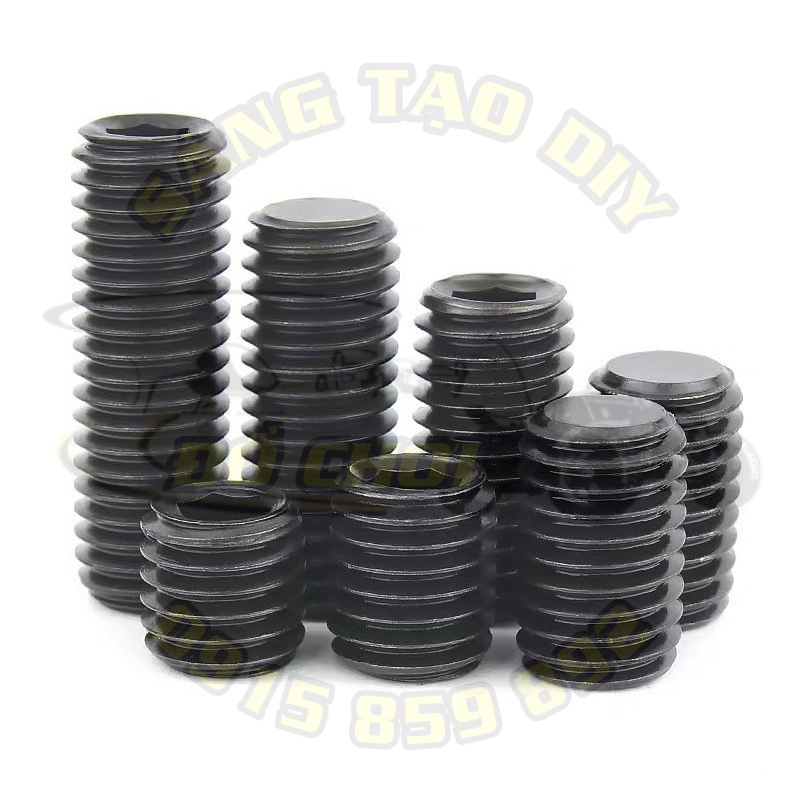 5 Ốc vít lục giác thép đen M6, M8, M10 - Bu lông lục giác chìm không đầu, vít cấy, vít trí
