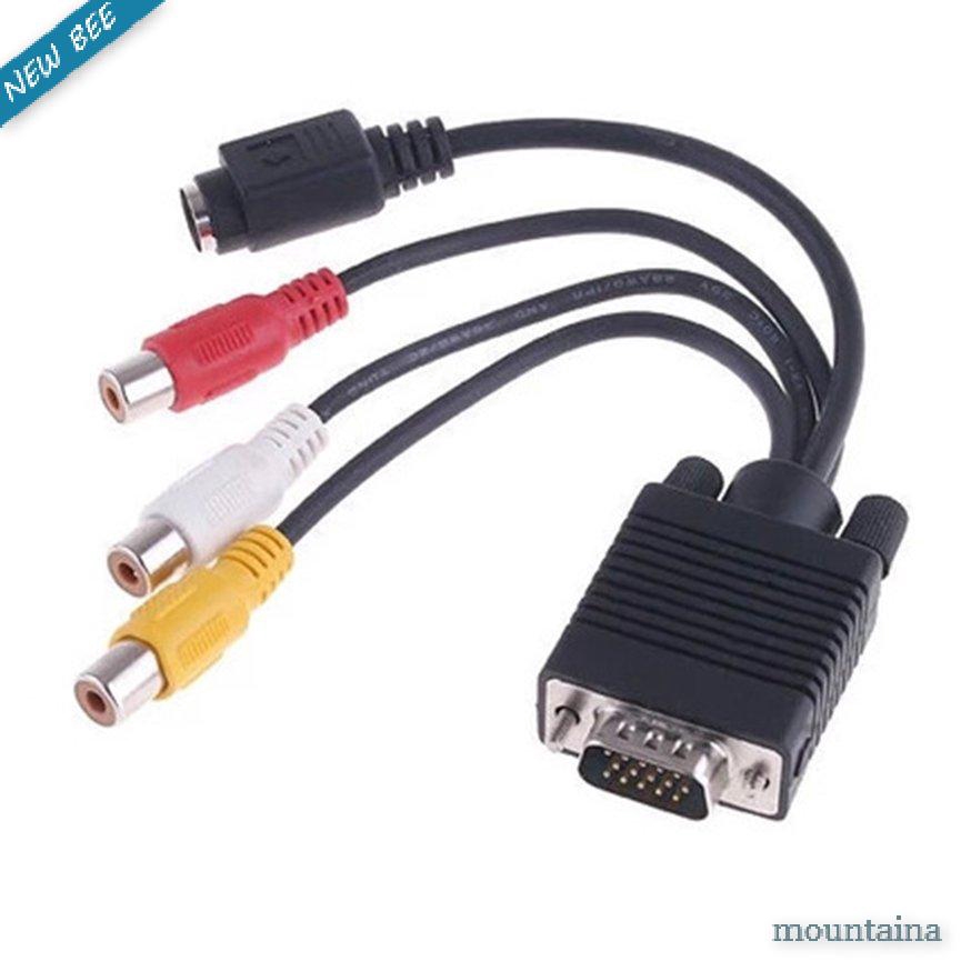 ❤Cáp chuyển đổi VGA sang 3RCA TV S-Video AV