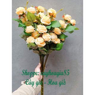 Hoa giả -  Hoa Hồng Hà Lan 5 bông lớn