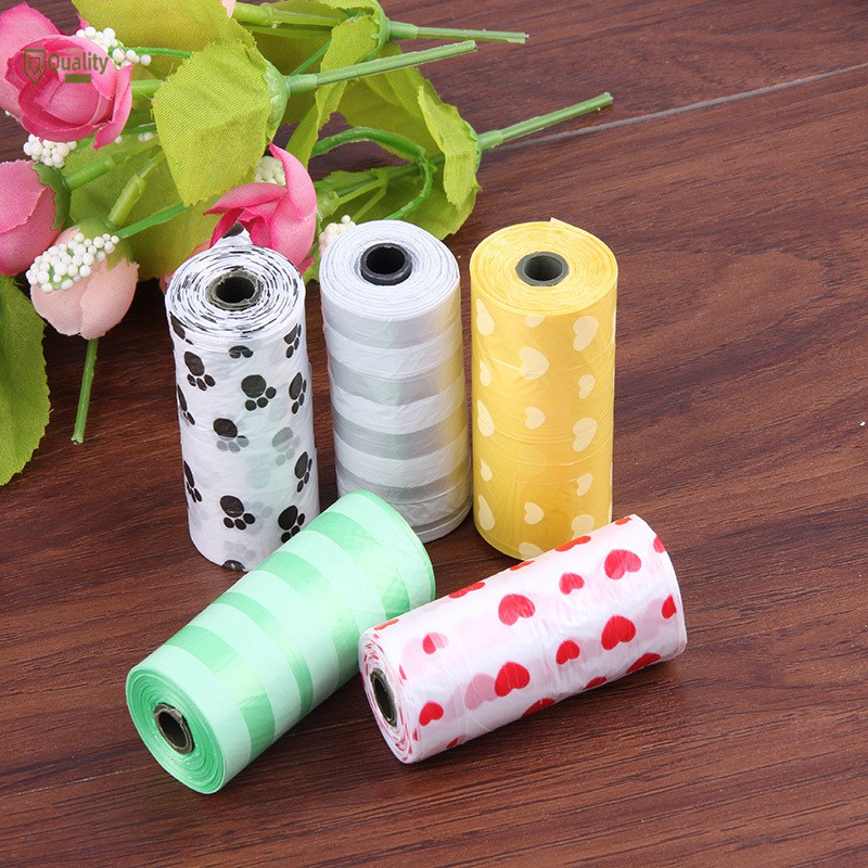 Set 10 cuộn bọc nylon dọn vệ sinh cho thú cưng in hoạ tiết xinh xắn