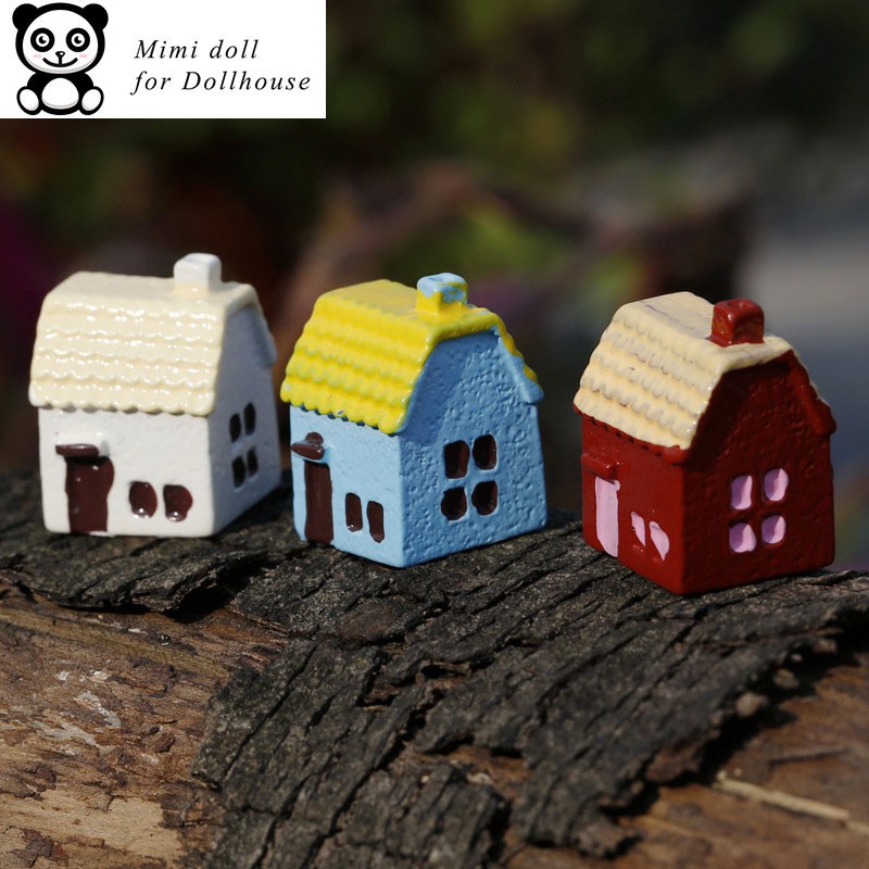 02 Ngôi nhà trang trí tiểu cảnh cao 7cm Minidoll