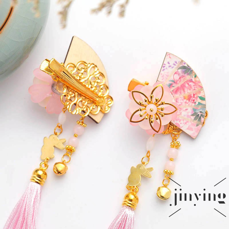 GETNOIVAS  1 Cặp Kẹp Tóc Tua Rua Phong Cách Trung Hoa Truyền Thống Dành Cho Nữ