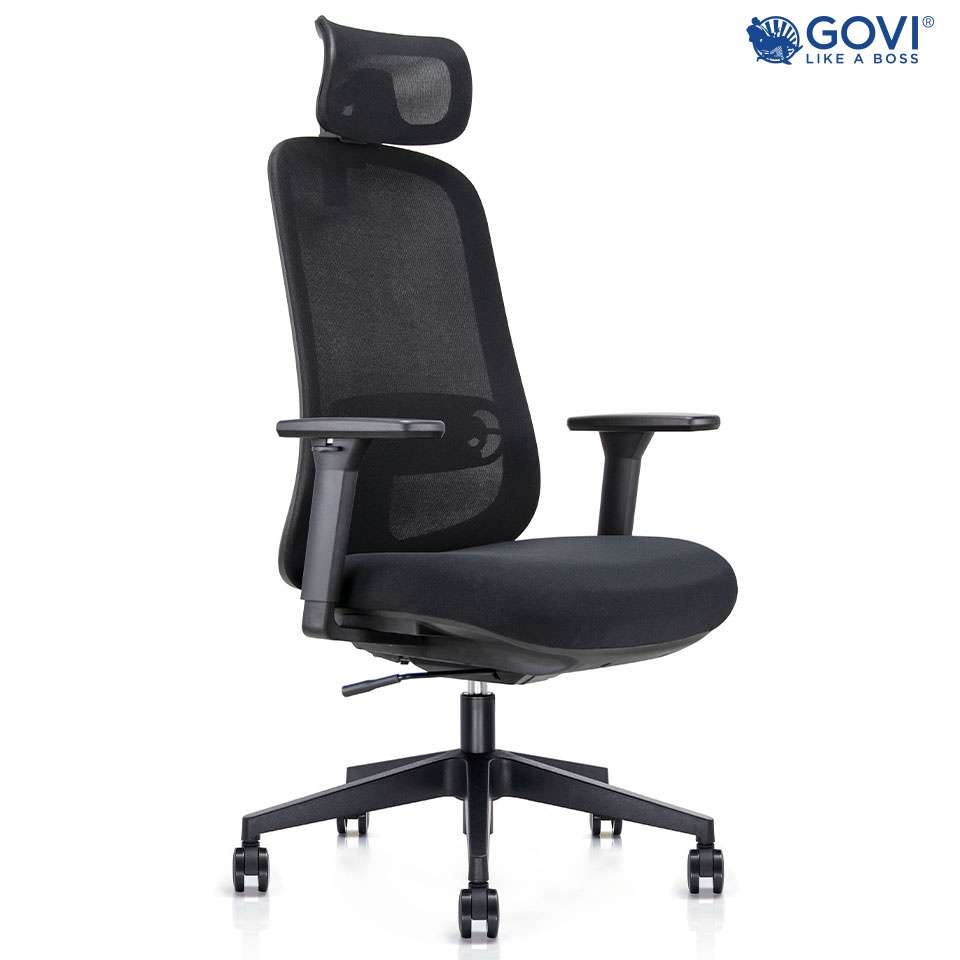 Ghế công thái học Ergonomic GOVI Felix F6232A-HS - Tựa đầu điều chỉnh độ cao, tựa tay 3D nâng hạ, mâm ghế ngả 135 độ