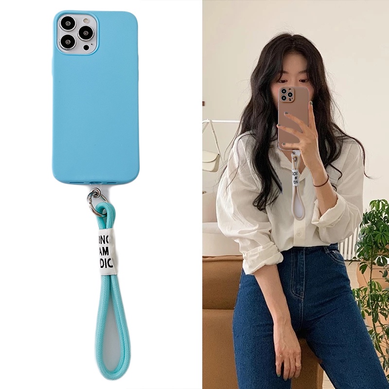 Ốp Điện Thoại TPU Mềm Màu Kẹo Có Dây Đeo Cho Xiaomi Redmi 6A 6 Note 6 5 Pro 5 Plus