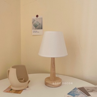 Đèn đầu giường, đèn ngủ cán gỗ phong cách Nhật Bản - Décor nhà Sò