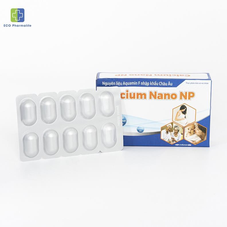 Viên uống Calcium Nano NP hộp 30 viên bổ sung canxi D3 giúp tăng chiều cao, chắc xương