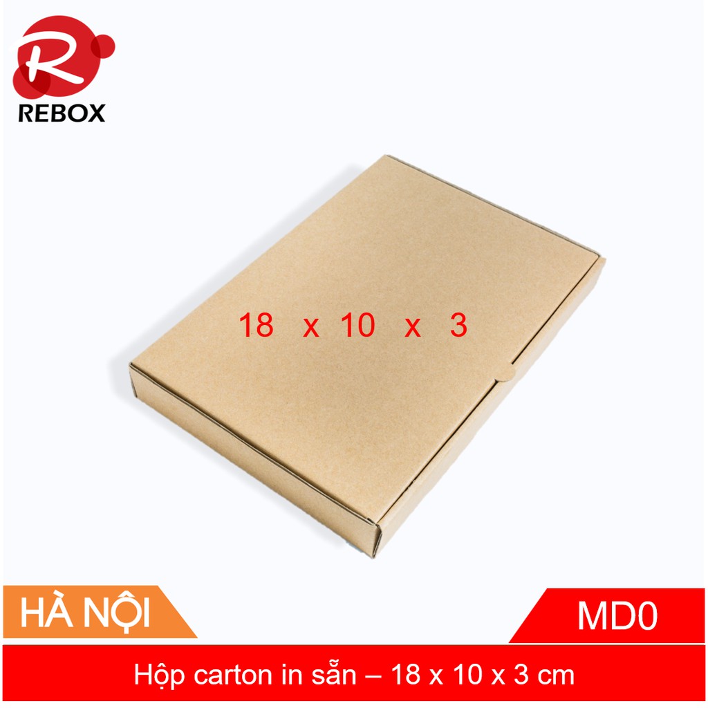 Hộp Carton 18x10x3 - 50 hộp gói hàng quần áo nắp cài giá xưởng (kèm ảnh thật)