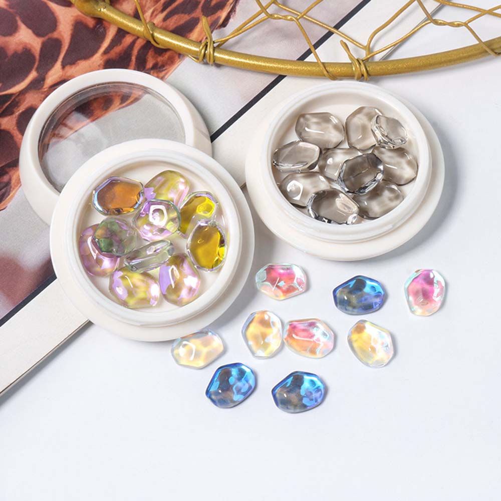 Vật Trang Trí Móng Tay Nghệ Thuật Hình Khối Nước Đá Đặc Biệt Nhiều Màu Sắc