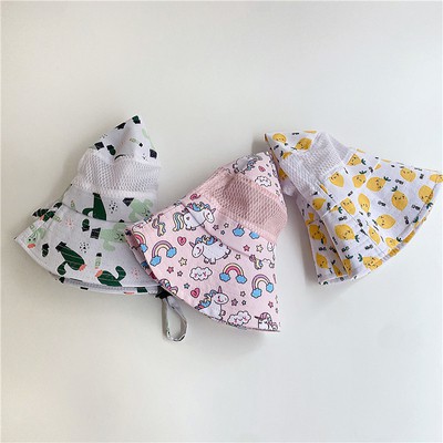 Mũ tai bèo chống nắng thoáng khí in họa tiết hoạt hình cho bé