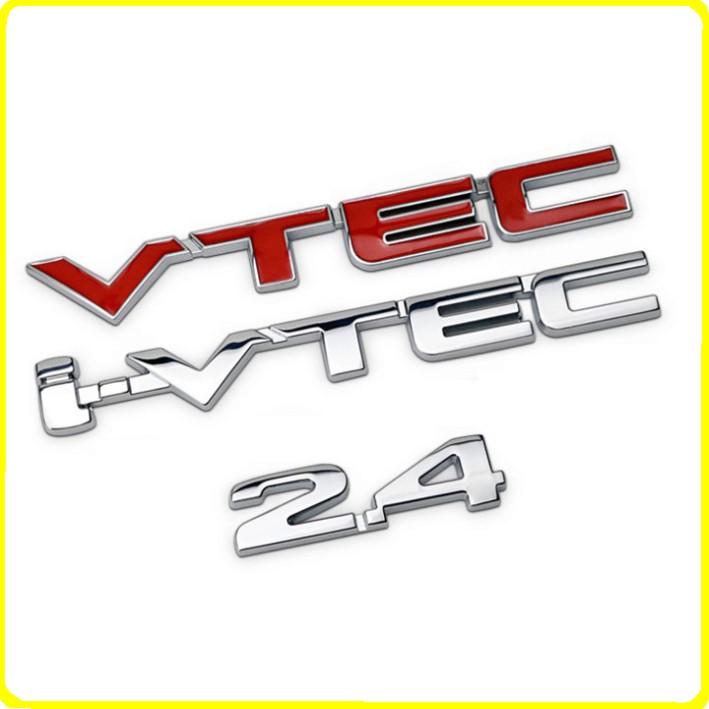 Sản phẩm Decal tem chữ inox VTEC - IVTEC và 2.4 dán xe hơi, ô tô .