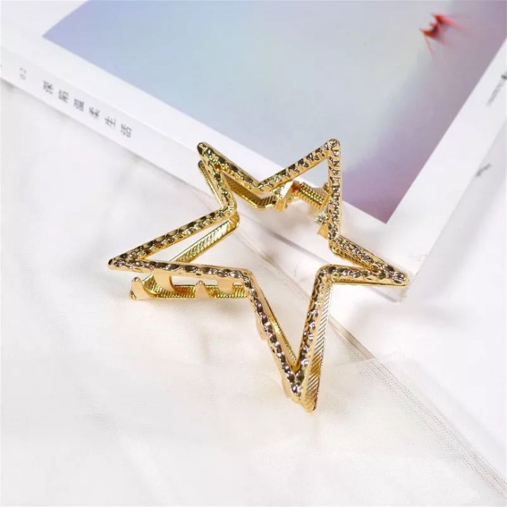 Kẹp tóc cỡ vừa hình ngôi sao chất liệu hợp kim cứng cáp cặp tóc nữ phong cách Hàn Quốc cá tính