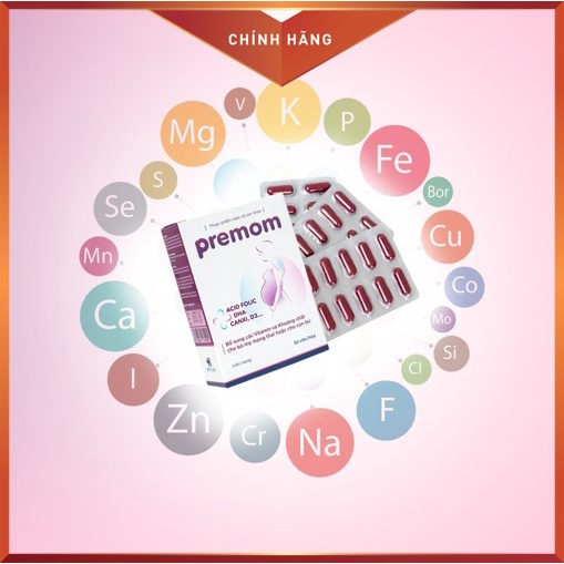 VITAMIN TỔNG HỢP CHO BÀ BẦU PREMOM ĐẦY ĐỦ VI CHẤT, KẾT HỢP Y HỌC CỔ TRUYỀN GIẢM ỐM NGHÉN HIỆU QUẢ