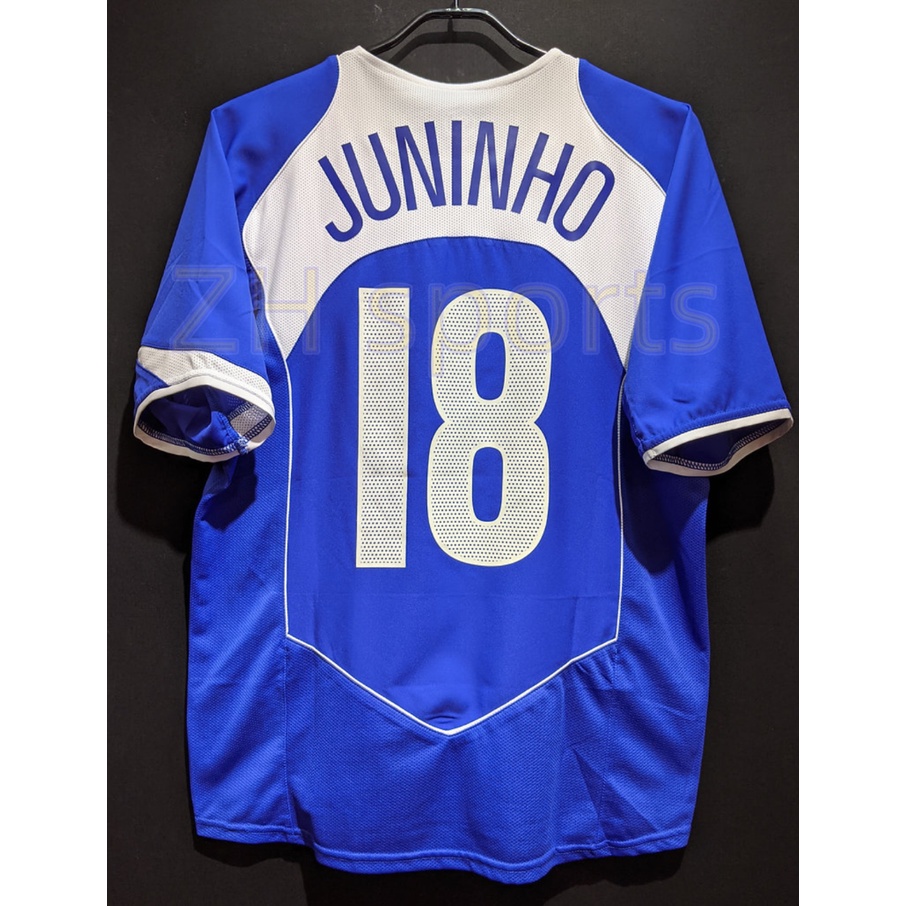 Áo Thun Bóng Đá 2004 jersey 04/05 brazil Số 8 RONALDO 9 JUNINHO 18