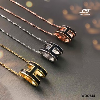 Dây chuyền nữ titan chữ H màu đen WDC644 Không đen không gỉ sét