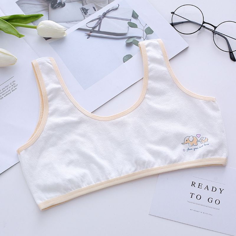 Áo lót vải cotton Không Gọng Dây Bản Rộng In Họa Tiết Voi Hoạt Hình Màu Kẹo Cho Nữ | BigBuy360 - bigbuy360.vn