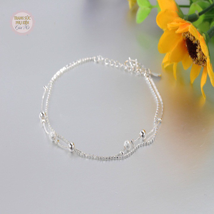 Lắc chân dây đôi mẫu mới, bạc S925 cực xinh, giá siêu rẻ - LC38