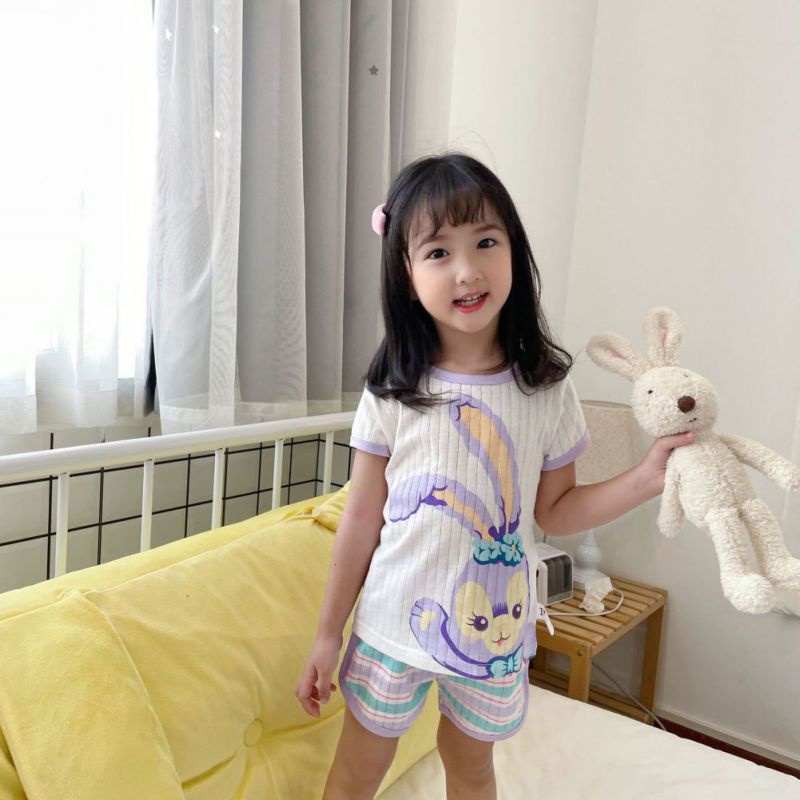 Set Đồ 2 Món Phối Quần Short Vải Cotton Thời Trang Xinh Xắn Dành Cho Bé