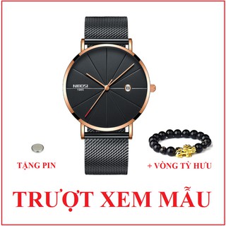 Đồng hồ nam doanh nhân cao cấp nibosi 1985 chính hãng fullbox, tặng kèm pin