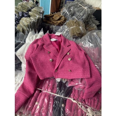 Áo khoác dạ vest dáng croptop dài tay xinh