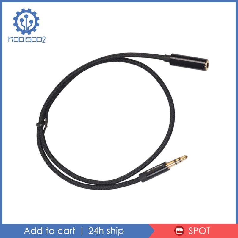 Dây Cáp Nối Dài Tai Nghe 3.5mm Male Sang Female Aux Màu Đen 0.5M Koolsoo2