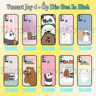 Ốp lưng Vsmart Joy 4 - Ốp dẻo đen in hình Ba Chú Gấu Vui vẻ