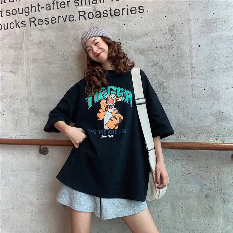 Áo thun tay lỡ FREESHIP Áo thun Tiger dáng rộng OVERSIZE hot hit [ao thun freesize]