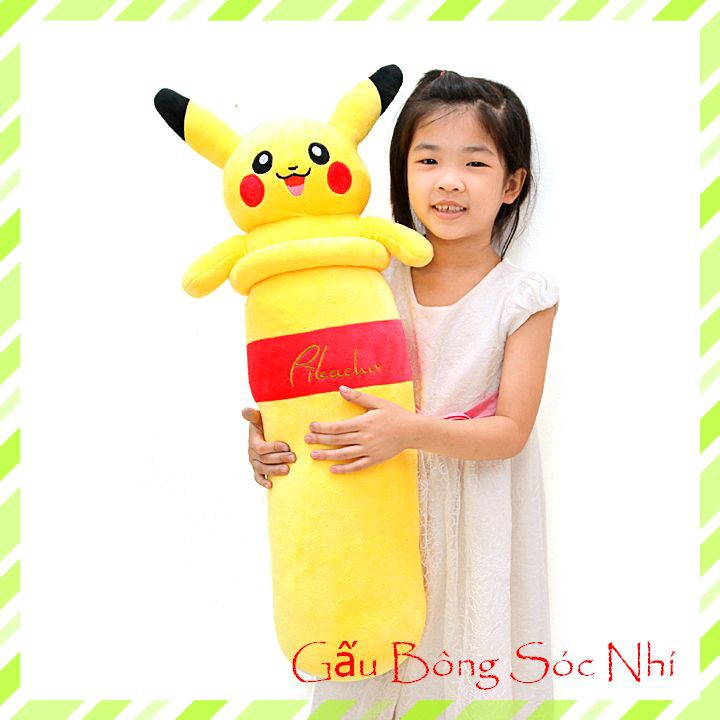 Gối Ôm Pikachu  FREESHIP  Gấu Bông Sóc Nhí - Gấu bông gối ôm pikachu cực đẹp