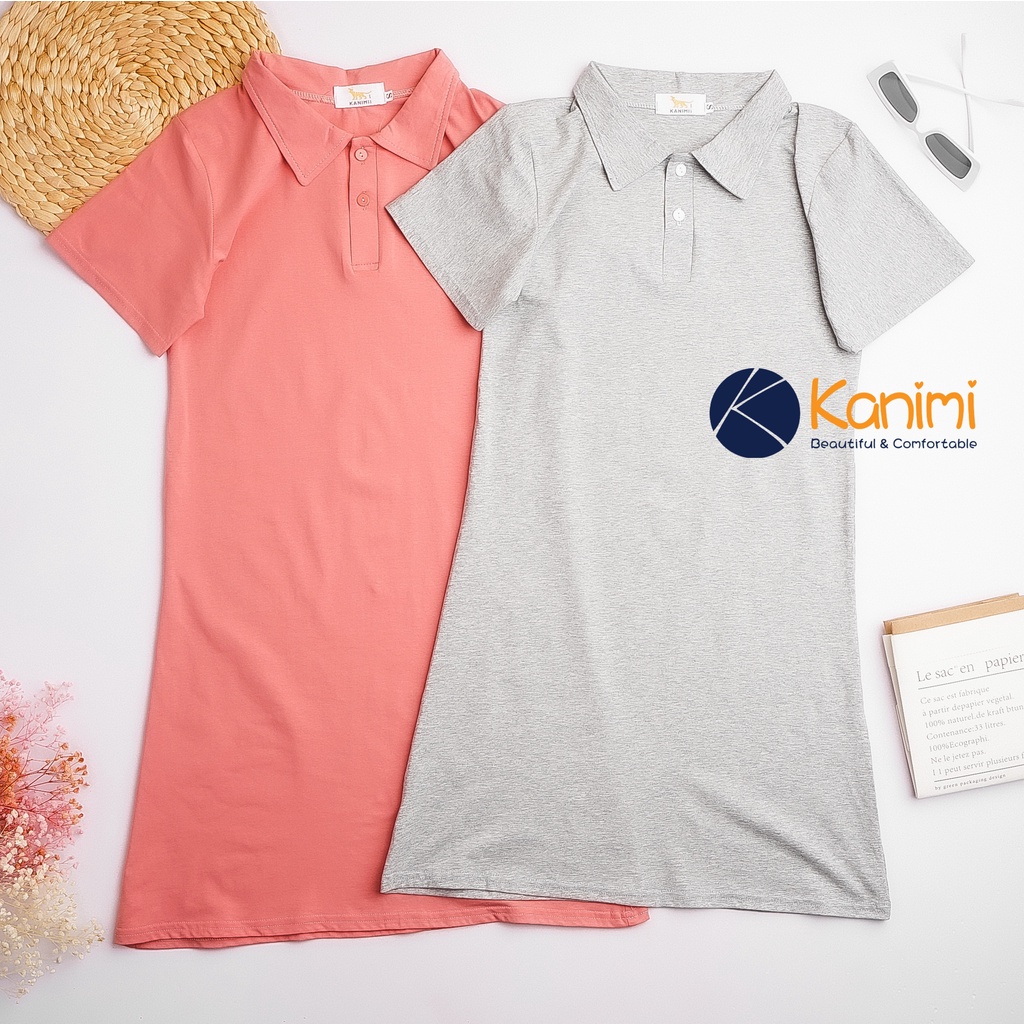 Đầm polo trơn nữ chất đẹp nhất ngành - Váy Polo cổ bẻ Ôm Body tay ngắn chất 100% cotton Kanimi | BigBuy360 - bigbuy360.vn
