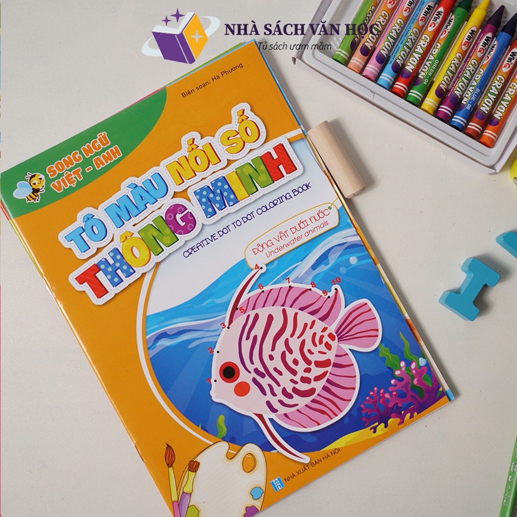 Sách Bộ Tô Màu Nối Số Thông Minh Song Ngữ AnhViệt