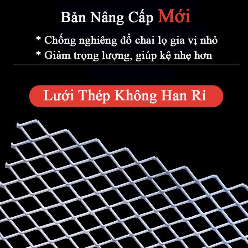 Kệ Đựng Gia Vị Nhà Bếp 3 Tầng Thông Minh SENNAI Thép Cacbon Sơn Tĩnh Điện Cao Cấp Mã KGV3T